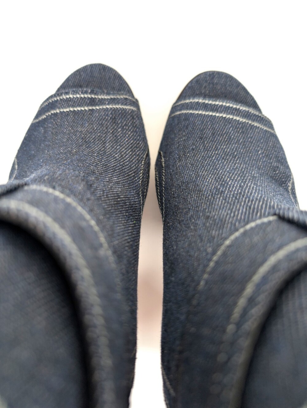 Comfort Est. 1946 Blue Denim Open Toe Ankle Booties Slingback Cone Heel Size 9 - Picture 5 of 13